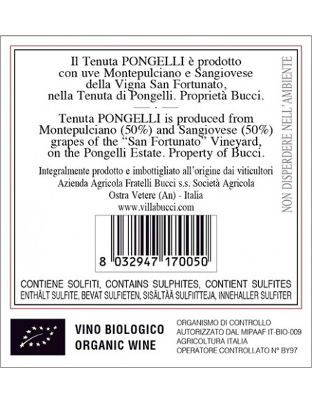 Pongelli Rosso Piceno DOC Bio75 cl Villa Bucci