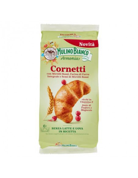 Croissants à l'Épeautre et aux Myrtilles 6 X 228 gr Mulino