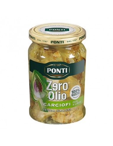 Artichokes Pepper and Lemons Zero Oil 300 gr Ponti