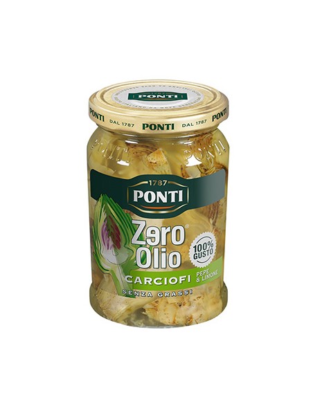 Artichokes Pepper and Lemons Zero Oil 300 gr Ponti