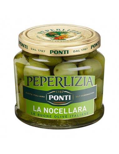 Aceitunas La Nocellara Peperlizia 350 gr Ponti