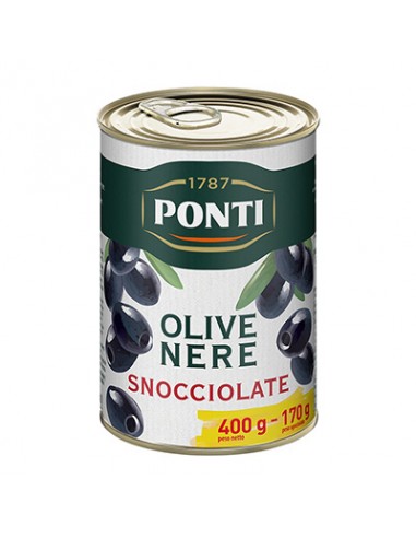 Olives noires dénoyautées 400 gr Ponti