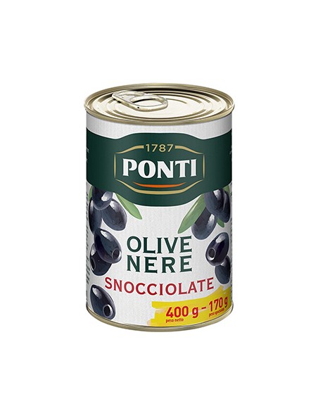 Olives noires dénoyautées 400 gr Ponti