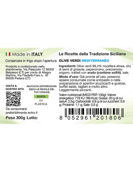 Mediterrane Oliven 300 gr Due Palmenti