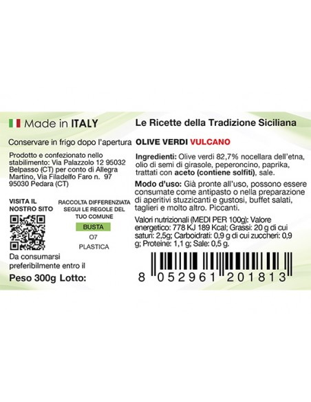 Vulcano olives 300 gr Due Palmenti