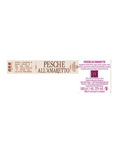 Pêches à l’Amaretto 590 gr Mazzetti