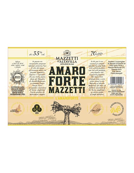 Amaro Forte Cilindro 70 cl Mazzetti