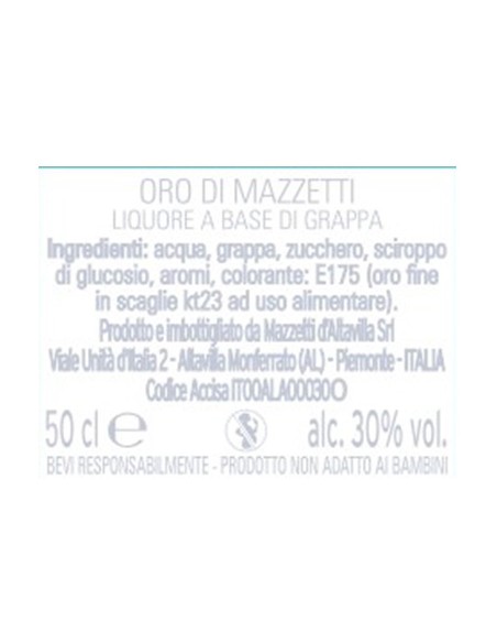 Mazzetti-Gold 50 cl Mazzetti