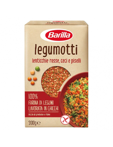 Legumotti, lentejas rojas, garbanzos y guisantes 300 gr Barilla