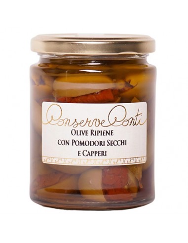 Olive Ripiene con Pomodori Secchi e Capperi 270 gr Conserve