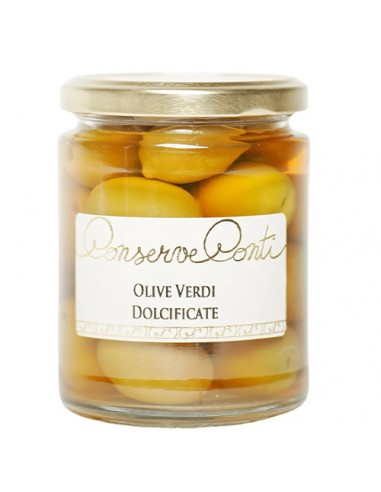 Sweetened Green Olives in Brine 170 gr Conserve Conti