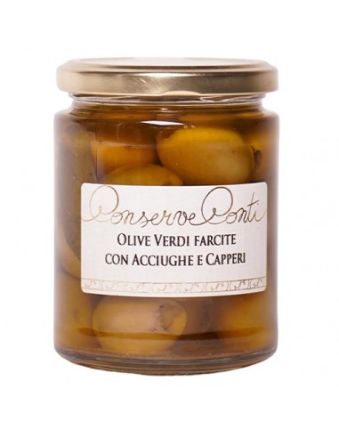 Green Olives Stuffed with Anchovies and Capers 270 gr Conserve