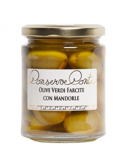 Olives vertes farcies aux amandes 270 gr Conserve Conti