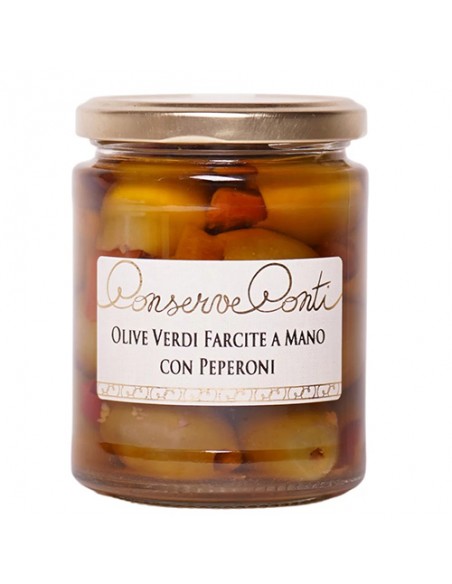 Olives vertes farcies au poivre 270 gr Conserve Conti