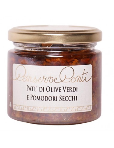 Pâté d'olives vertes et tomates séchées 190 gr Conserve Conti