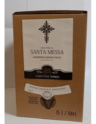 Vino Liquoroso Bianco Santa Messa Box 5 lt Cantine Vinci