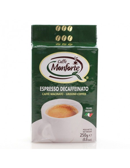 Decaffeinato Espresso Macinato 250 gr Caffè Monforte