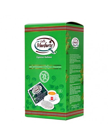 Decaffeinated Espresso Pods 25 pz Caffè Monforte