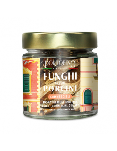 Funghi Secchi Porcini Commerciali 25 gr vaso vetro Portofino