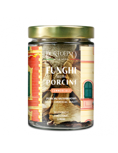 Funghi Secchi Porcini Commerciali 60 gr vaso vetro Portofino