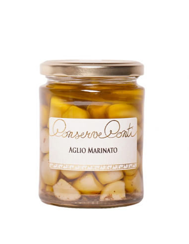 Aglio marinato in olio extra vergine d’oliva 270 gr Conserve