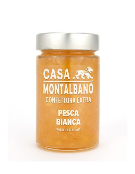 Extra weiße Pfirsichmarmelade 220 gr Casa Montalbano