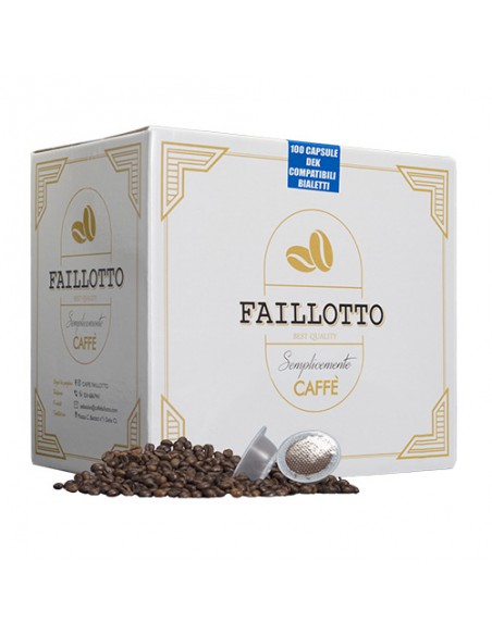 BIALETTI Compatible Decaffeinated Pack of 100 pcs Faillotto