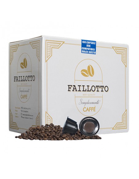 Decaffeinated Compatible DOLCE GUSTO Pack of 100 pcs Faillotto