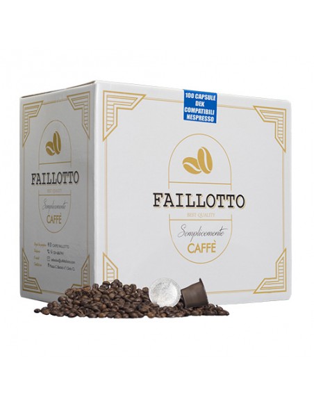 Décaféiné compatible NESPRESSO Pack de 100 pcs Faillotto