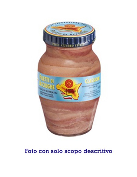 Anchovy fillets in olive oil 220 g jar Pesce Azzurro