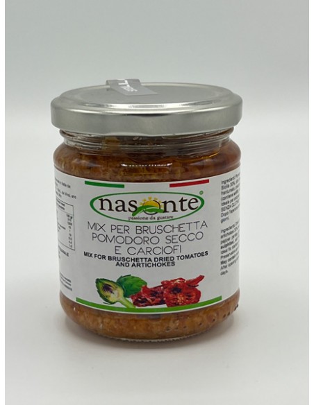 Mélange pour bruschetta tomates séchées et artichauts 190 gr