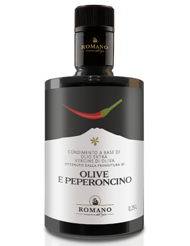 OLIVES AND CHILI PEPPER Flavored extra virgin olive oil 25 cl