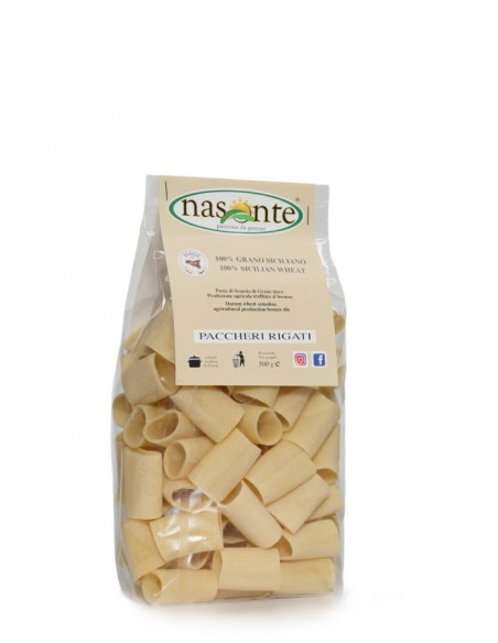 Paccheri Rigati 500 gr 100% Sicilian durum wheat semolina pasta