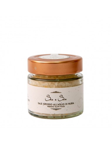 Coarse garlic salt from Nubia jar 110 gr Sapori di Regalpetra