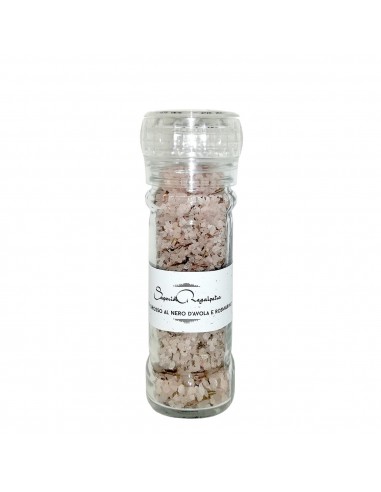 Coarse salt with Nero D'Avola and Rosemary 110g salt mill