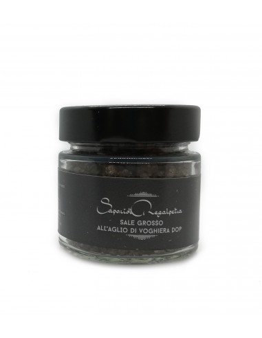 Coarse salt with black garlic from Voghiera DOP jar 110 gr