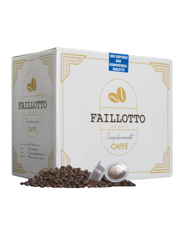 BIALETTI Compatible Decaffeinated Pack of 100 pcs Faillotto