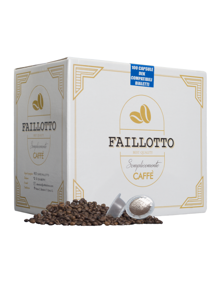 BIALETTI Compatible Decaffeinated Pack of 100 pcs Faillotto