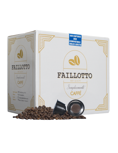 Decaffeinated Compatible DOLCE GUSTO Pack of 100 pcs Faillotto