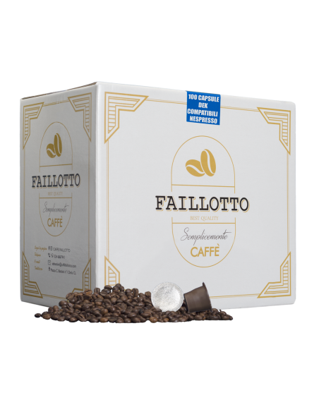 Decaffeinato Compatibile NESPRESSO Confezione 100 pz Faillotto