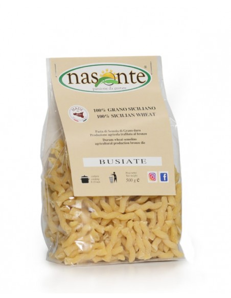 Busiate 500 gr Pasta de sémola de trigo duro siciliano 100%