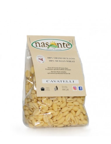 Cavatelli 500 gr Pâtes de semoule de blé dur 100% sicilienne