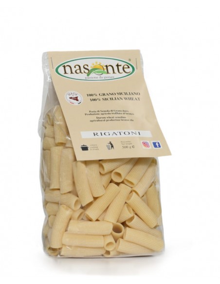 Rigatoni 500 gr 100% Sicilian durum wheat semolina pasta Nasonte