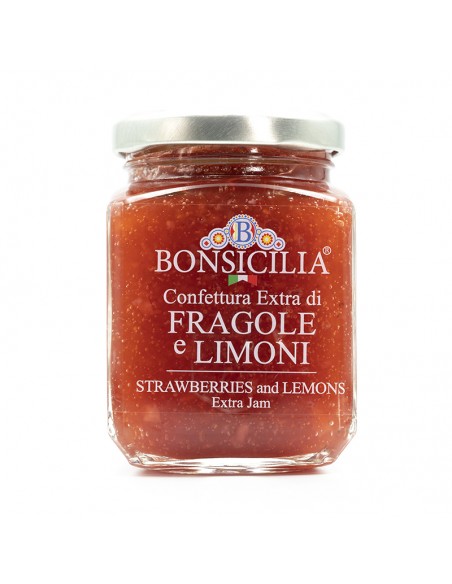 Confiture extra fraise et citron 240g Bonsicilia