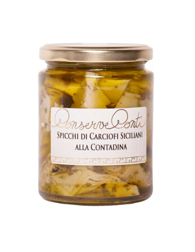 Spicchi di carciofi siciliani alla contadina in olio