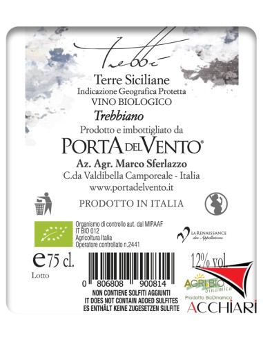 Trebbì IGP Terre Siciliane 75 cl Porta del Vento