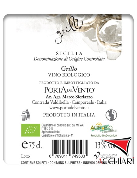 Grillo DOC Sicile 75 cl Porta del Vento