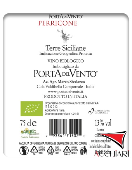 Perricone IGP Terre Siciliane 75 cl Porta del Vento