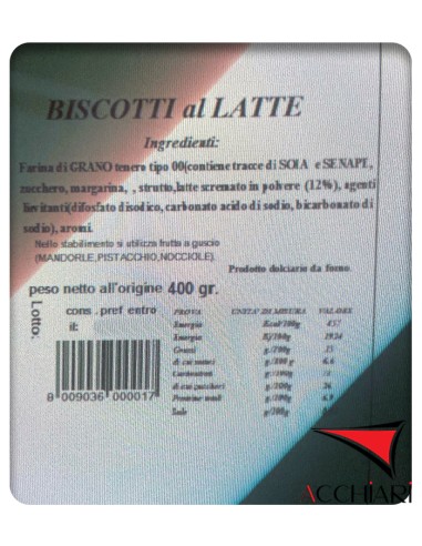 Biscotti al Latte 400 gr Biscottificio Licitra