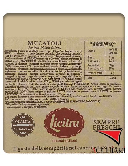 Mucatoli 300 gr Licitra Fábrica de Galletas